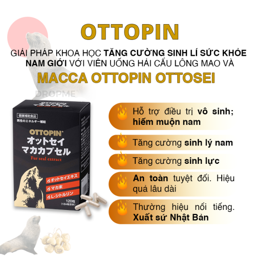 Tăng cường sinh lý nam Hải cẩu lông mao Ottopin Ottosei Maca - HỘP 120 viên